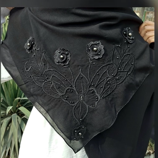 روسری حریر کرپ مجلسی